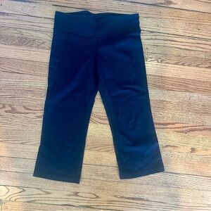 Lululemon cropped leggings with a split hem